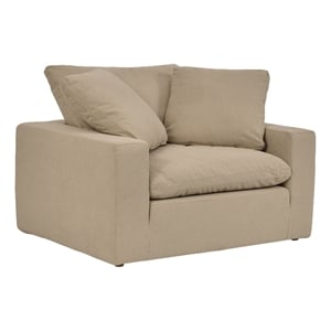 Armen Living Liberty 51.5&quot Upholstered Polyurethane Chair and a Half in Brown