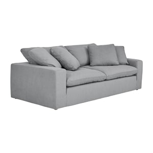 Armen Living Liberty 96.5&quot Upholstered Polyurethane Sofa in Slate Gray