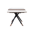 Armen Living Alora Wood & Ceramic Extendable Dining Table in Walnut/Light Gray