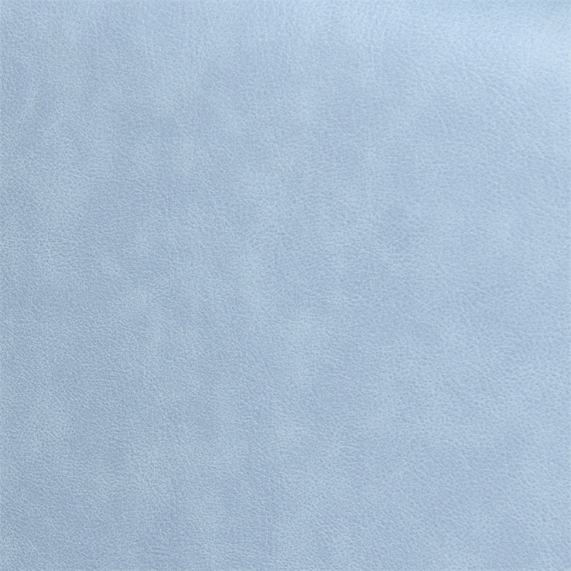 Armen Living Desi Upholstered Leather Swivel Accent Chair in Sky Blue