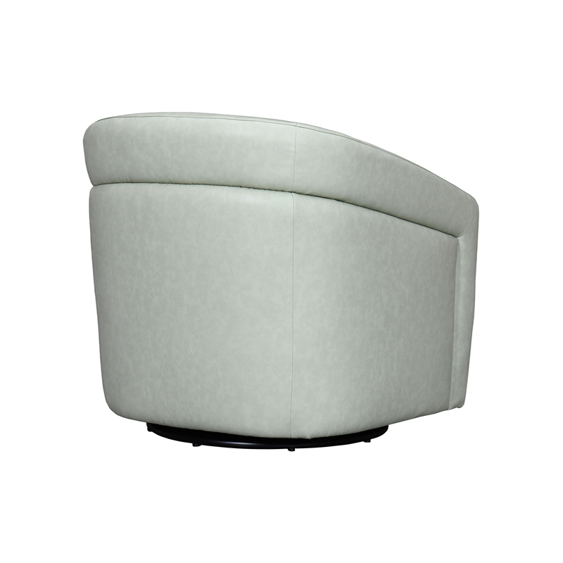 Armen Living Desi Upholstered Leather Swivel Accent Chair in Mint