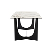 Armen Living Esme Rectangular Stone and Metal Dining Table in Gray