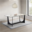Armen Living Esme Rectangular Stone and Metal Dining Table in Gray