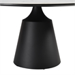 Armen Living Knox Round Stone & Metal Dining Table in Gray/Black