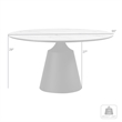 Armen Living Knox Round Stone & Metal Dining Table in Gray/Black
