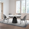 Armen Living Knox Round Stone & Metal Dining Table in Gray/Black
