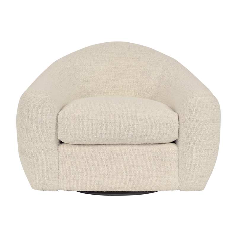 Armen Living Molly Upholstered Polyurethane Swivel Accent Chair in Pearl