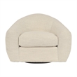 Armen Living Molly Upholstered Polyurethane Swivel Accent Chair in Pearl