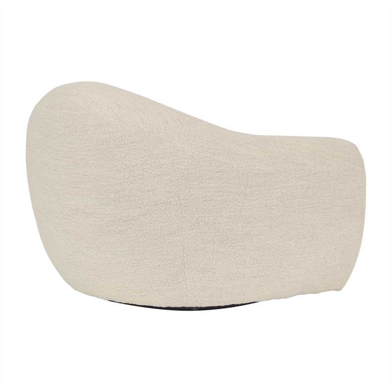 Armen Living Molly Upholstered Polyurethane Swivel Accent Chair in Pearl
