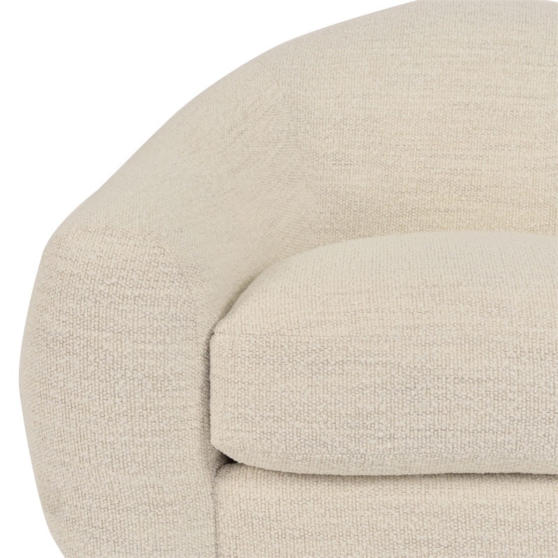 Armen Living Molly Upholstered Polyurethane Swivel Accent Chair in Pearl