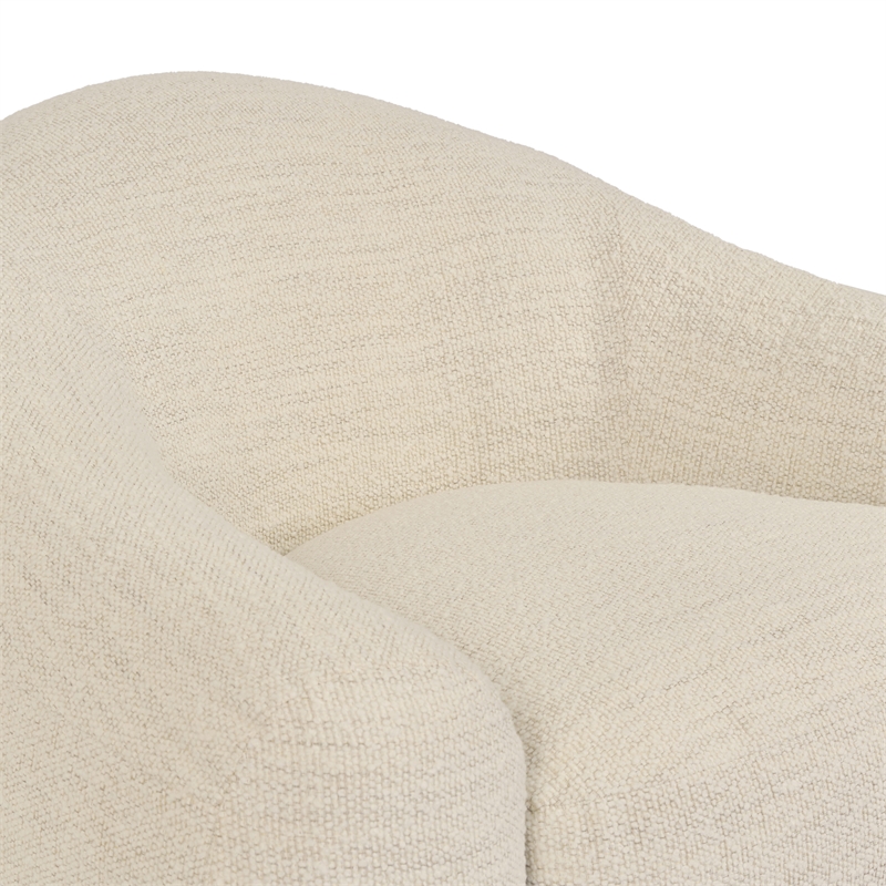 Armen Living Molly Upholstered Polyurethane Swivel Accent Chair in Pearl