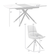 Alora Maverick 7 Piece Extendable Dining Set with Taupe Gray Faux Leather Chairs