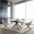 Alora Penny 5 Piece Extendable Dining Set with Gray Fabric Chairs