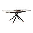 Alora Penny 7 Piece Extendable Dining Set with Gray Fabric Chairs