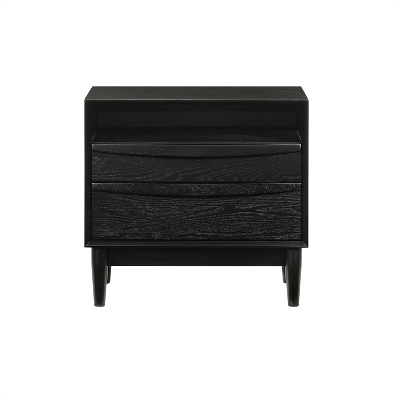 Artemio King 3 Piece Wood Bedroom Set in Black Finish