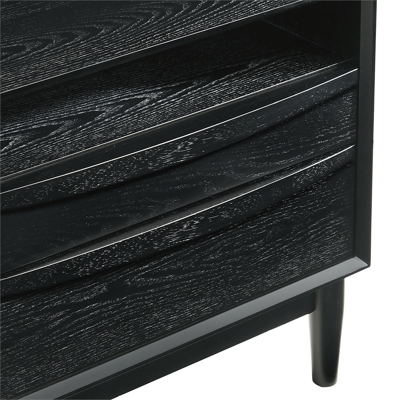 Artemio King 3 Piece Wood Bedroom Set in Black Finish