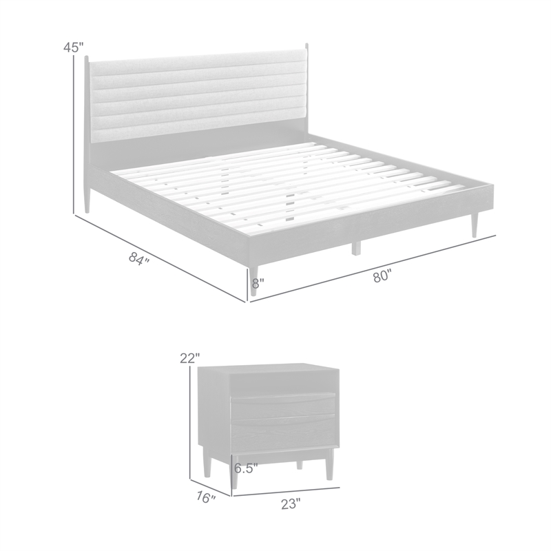 Artemio King 3 Piece Wood Bedroom Set in Black Finish