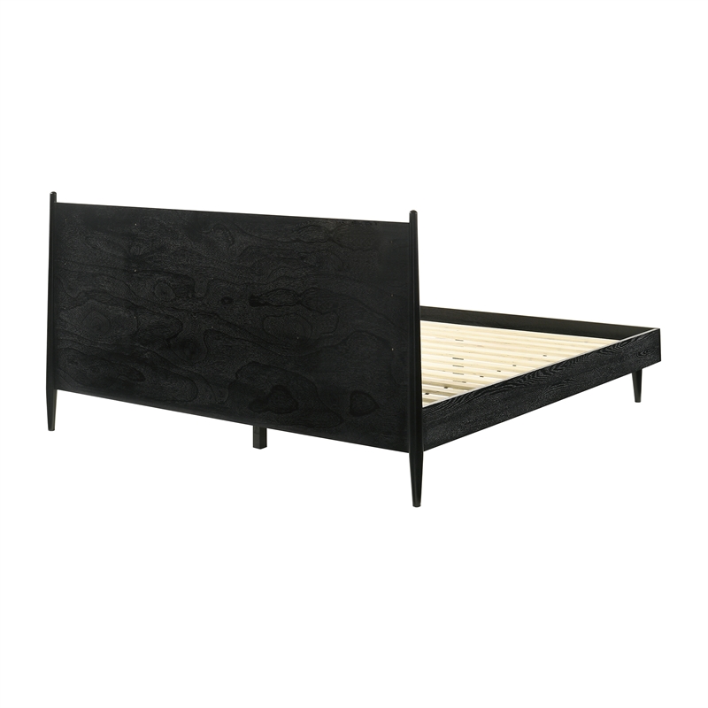Artemio King 4 Piece Wood Bedroom Set in Black Finish