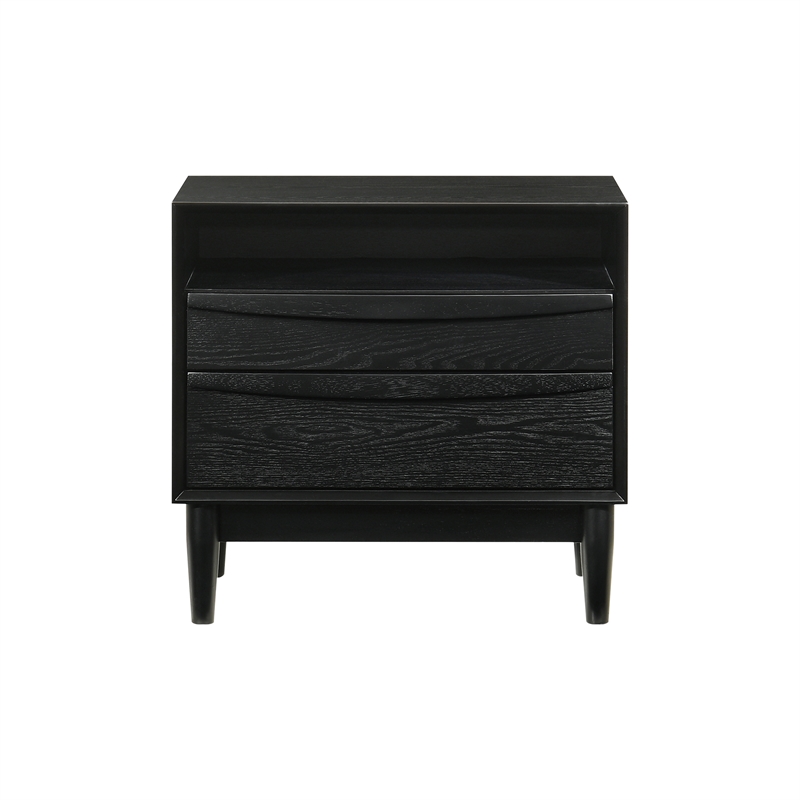 Artemio King 4 Piece Wood Bedroom Set in Black Finish