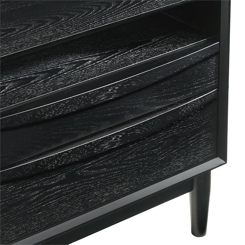 Artemio Queen 4 Piece Wood Bedroom Set in Black Finish