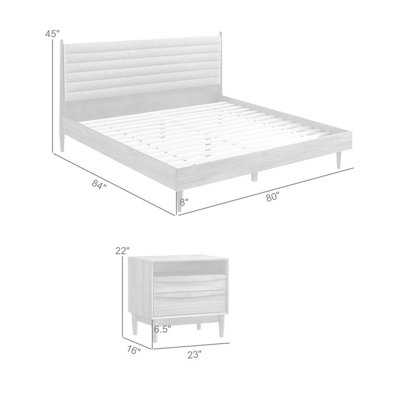 Artemio King 3 Piece Wood Bedroom Set in Walnut Finish