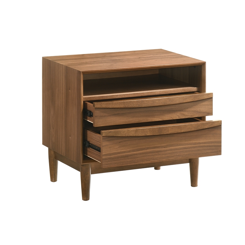 Artemio King 4 Piece Wood Bedroom Set in Walnut Finish
