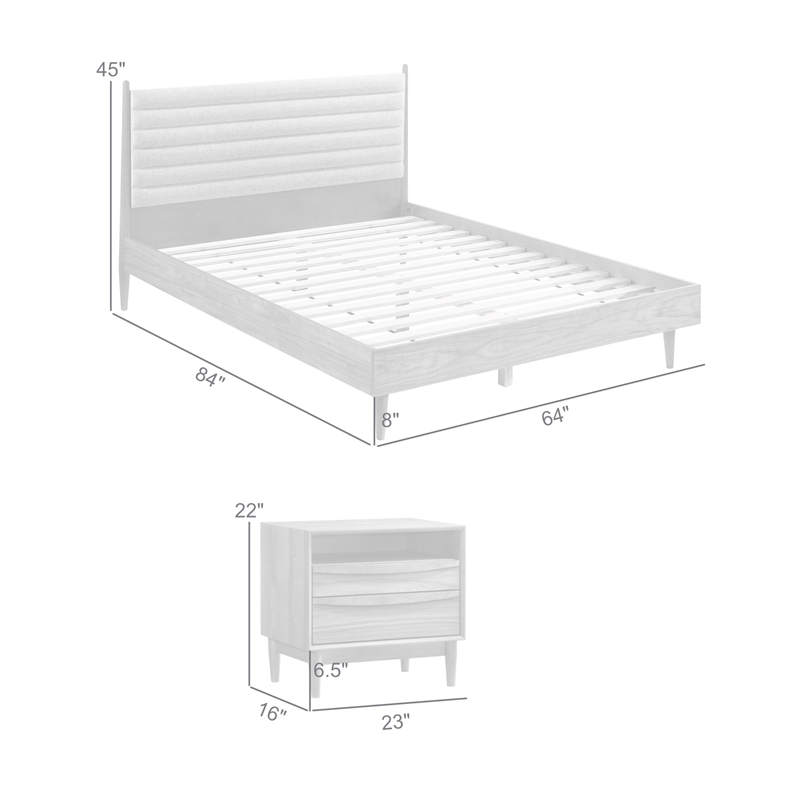 Artemio Queen 3 Piece Wood Bedroom Set in Walnut Finish