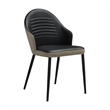 Milena Rocco 5 Piece Extendable Dining with Gray and Black Faux Leather Chairs