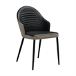 Milena Rocco 7 Piece Extendable Dining with Gray and Black Faux Leather Chairs