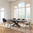 Milena Rocco 7 Piece Extendable Dining with Gray and Black Faux Leather Chairs