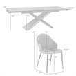 Milena Rocco 7 Piece Extendable Dining with Gray and Black Faux Leather Chairs