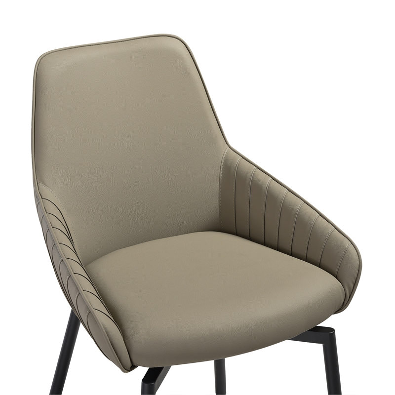 Milena Shilo 5 Piece Extendable Dining Set with Taupe Gray Faux Leather Chairs