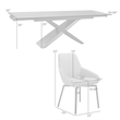 Milena Shilo 7 Piece Extendable Dining Set with Champagne Faux Leather Chairs