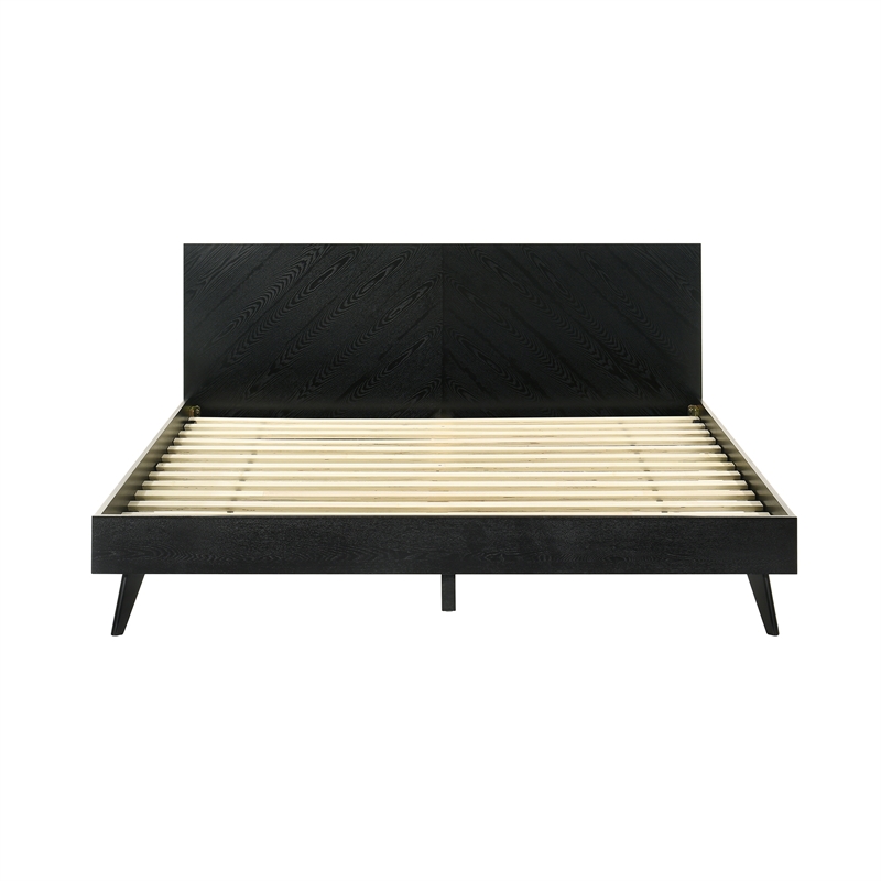 Petra King 3 Piece Wood Bedroom Set in Black Finish