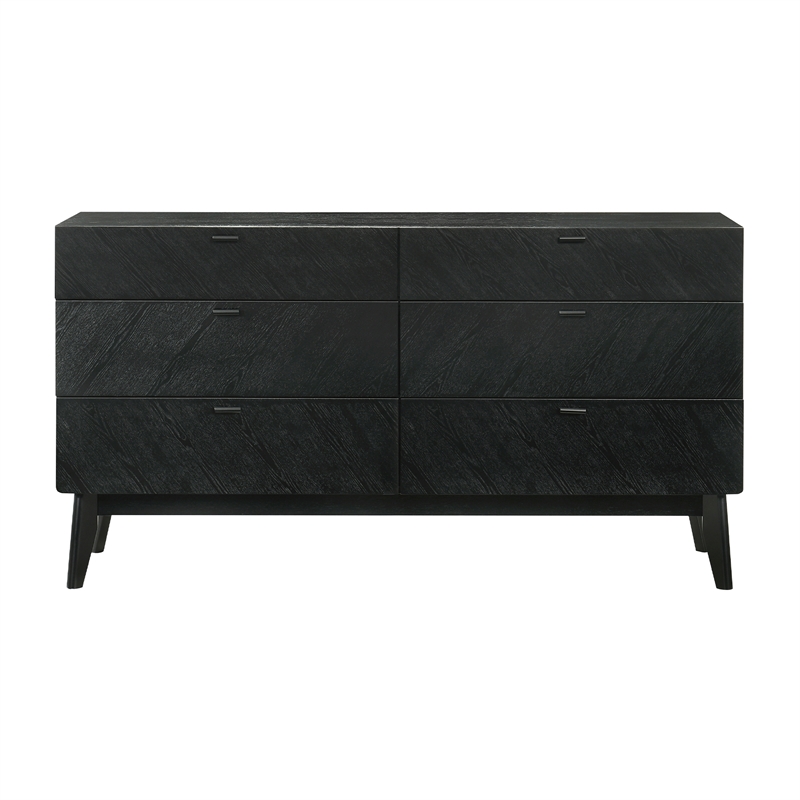 Petra King 4 Piece Wood Bedroom Set in Black Finish