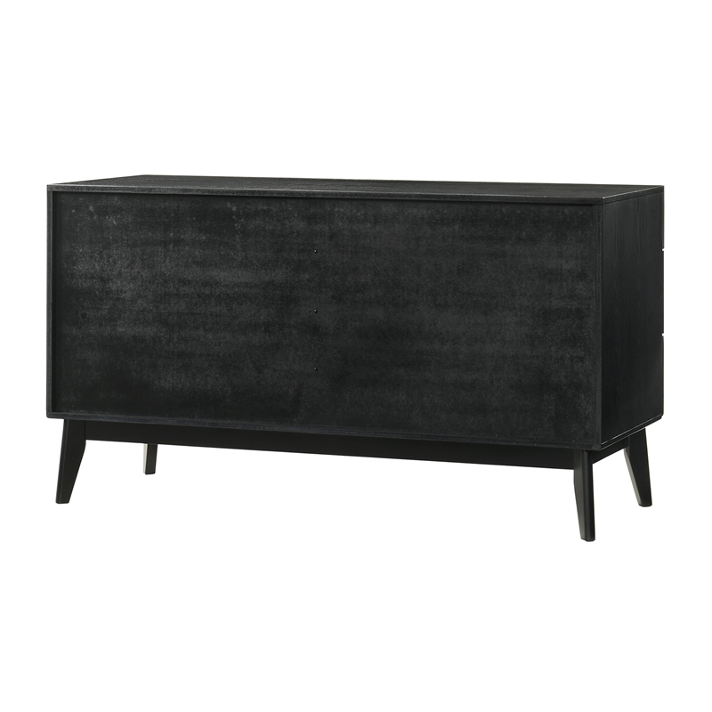 Petra King 4 Piece Wood Bedroom Set in Black Finish