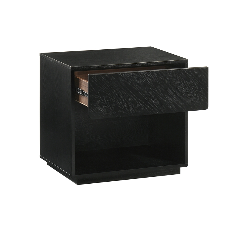 Petra King 4 Piece Wood Bedroom Set in Black Finish