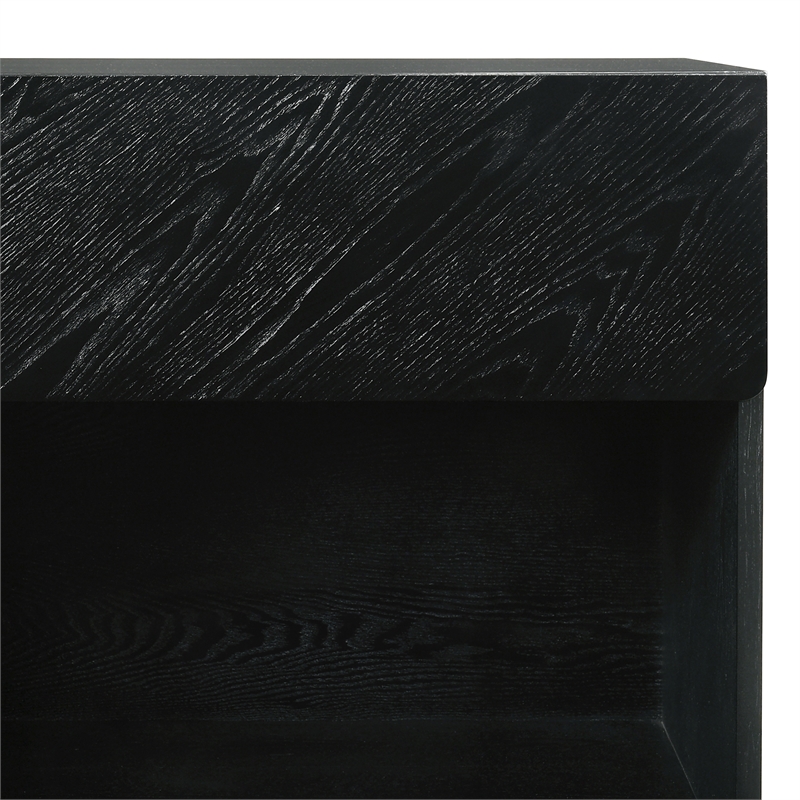 Petra Queen 3 Piece Wood Bedroom Set in Black Finish