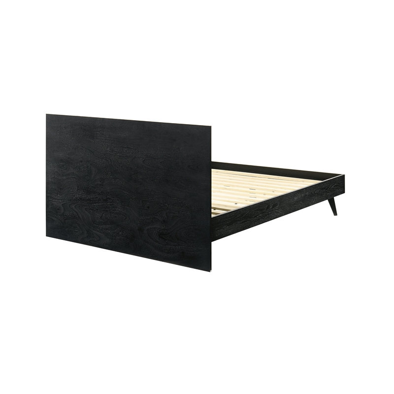 Petra Queen 4 Piece Wood Bedroom Set in Black Finish