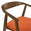Santana 5 Piece Round Walnut Wood Dining Table Set with Orange Fabric