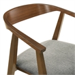 Santana 7 Piece Round Walnut Wood Dining Table Set with Charcoal Fabric