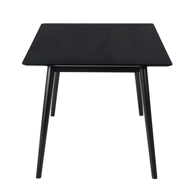 Westmont Santana 5 Piece Black Wood Dining Table Set with Charcoal Fabric
