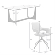 Esme Penny 7 Piece Dining Set with Gray Fabric Chairs