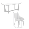 Esme Shilo 7 Piece Dining Set Taupe with Gray Faux Leather Chairs