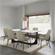 Esme Shilo 7 Piece Dining Set Taupe with Gray Faux Leather Chairs