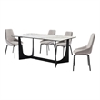 Esme Susie 5 Piece Dining Set with Gray Fabric Chairs