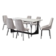 Esme Susie 7 Piece Dining Set with Gray Fabric Chairs