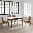 Giana Kash 5 Piece Extendable Dining Set with Brown Faux Leather Chairs