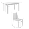 Giana Kash 5 Piece Extendable Dining Set with Brown Faux Leather Chairs