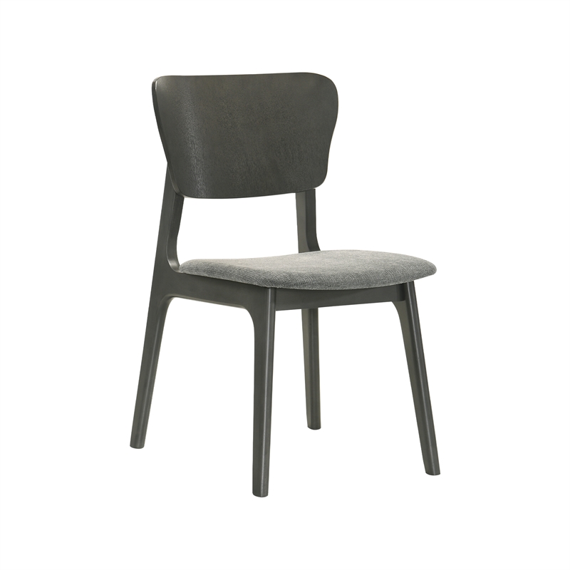 Kalia 5 Piece Wood Dining Set in Gray Finish with Gray Fabric